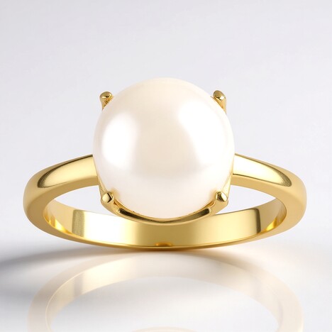 Anello in argento con Perla d'Acqua Dolce Bianca (TPC)