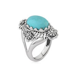 Zilveren ring met een turkoois