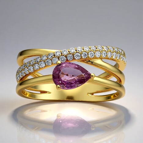 Anello in oro con Zaffiro Rosa (CIRARI)
