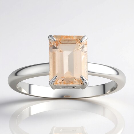 Anello in argento con Morganite Brasiliana