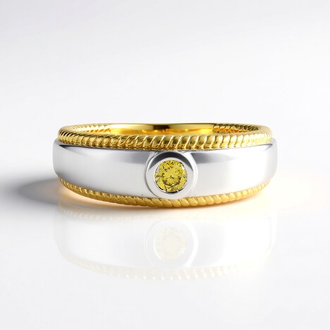 Anello in argento con Diamante Giallo I2