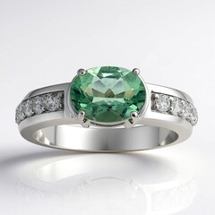 Anello in argento con Fluorite Verde (Pallanova)