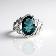 Anello in argento con Fluorite Blu Caraibico