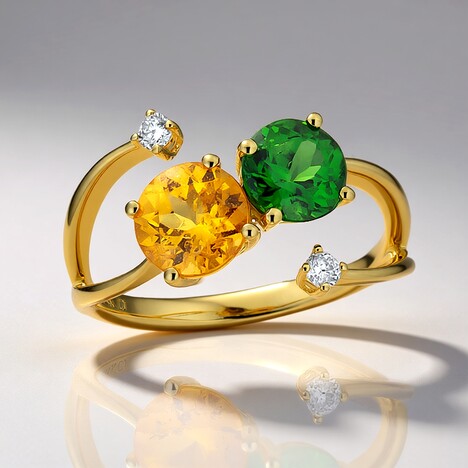 Anello in oro con Granato Mandarino (CIRARI)