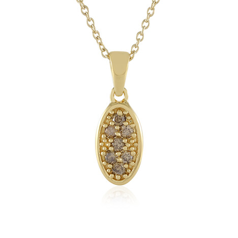 Zilveren halsketting met I2 Bruine Diamanten