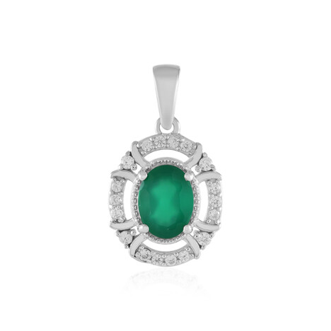 Ciondolo in argento con Onice Verde