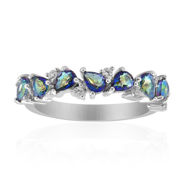 Anello in argento con Quarzo Mistico Blu