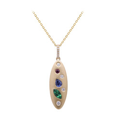 Collier en or et Emeraude de Zambie AAA (Adela Gold)
