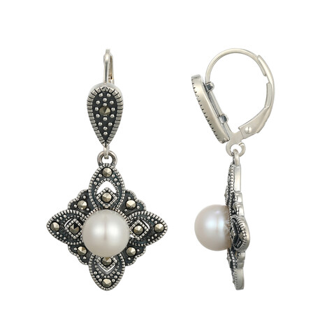 Pendientes en plata con Perla blanca Freshwater