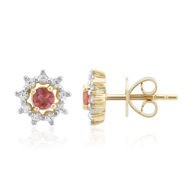 Boucles d'oreilles en or et Pezzottaïte