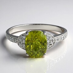 Anello placcato in platino con Tormalina Cuprian