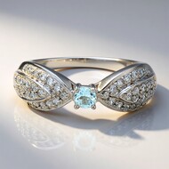 Anello in argento con Acquamarina Brasiliana