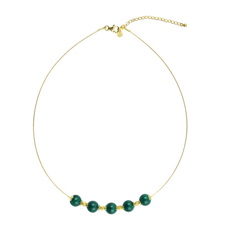 Malachit-Silberhalskette