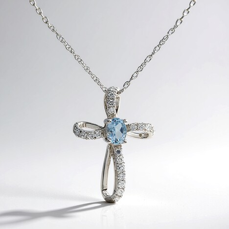 Collana in oro con Acquamarina Brasiliana