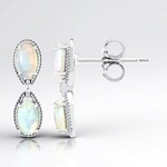 Boucles d'oreilles en argent et Opale d'Australie