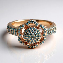 Anello placcato in oro con Diamante Fancy
