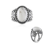 Anello in argento con Howlite (Desert Chic)