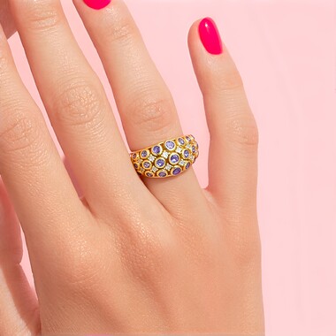 Gouden ring met tanzanieten (KM by Juwelo)