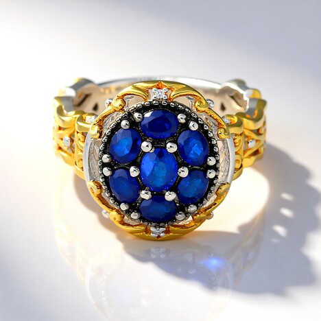 Anello in argento con Spinello Cobalto (Gems en Vogue)