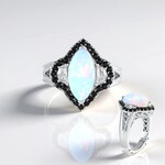 Anello in argento con Opale di Welo (Dallas Prince Designs)