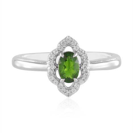 Bague en argent et Diopside de Russie