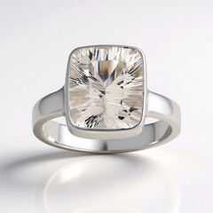 Anello in argento con Quarzo Bianco (MONOSONO COLLECTION)