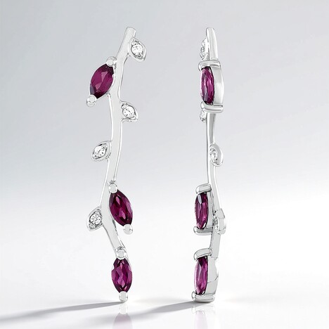 Orecchini in argento con Rodolite