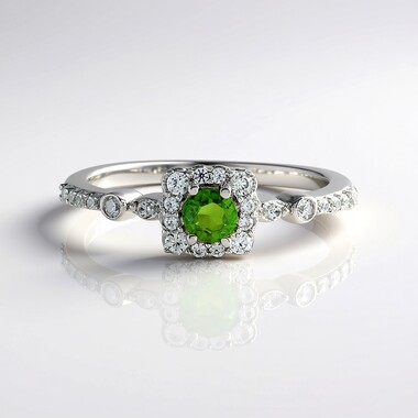 Russian Diopside Silver Ring