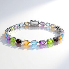 Bracciale in argento con Topazio Blu Cielo