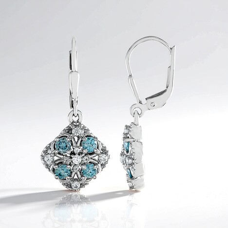 Boucles d'oreilles en argent et Zircon de Ratanakiri