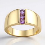 Anello in oro con Zaffiro Ceylon Porpora