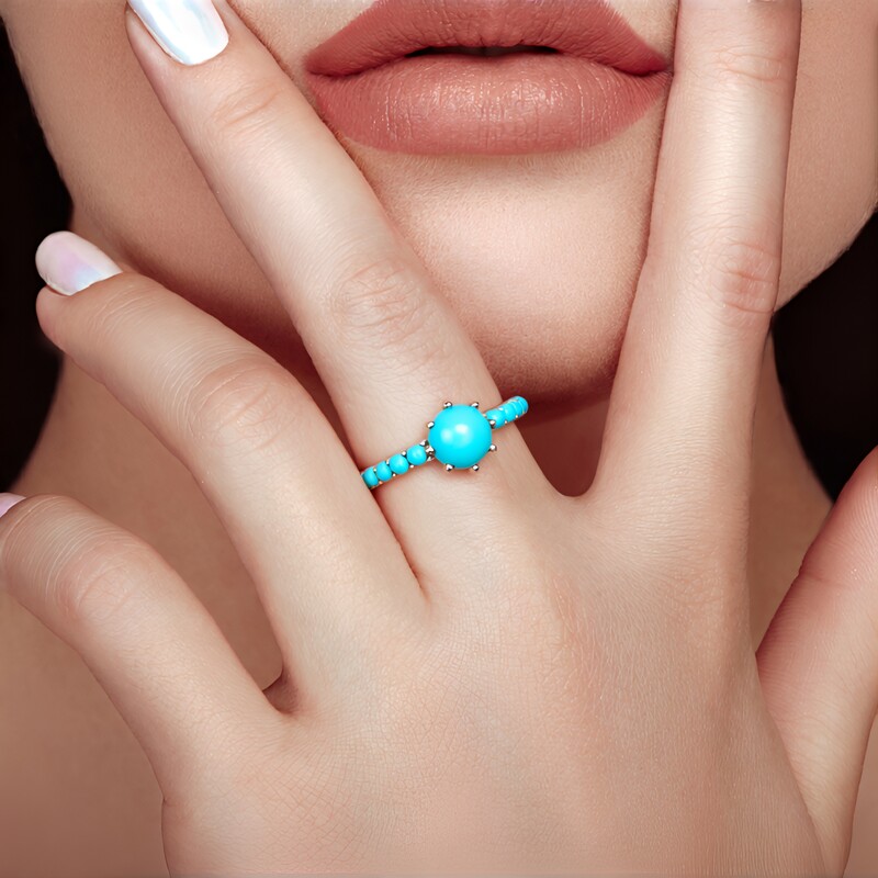 Anillo en plata con Turquesa bella durmiente (Faszination Türkis)