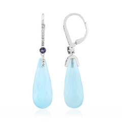 Zilveren oorbellen met Aqua Chalcedonen