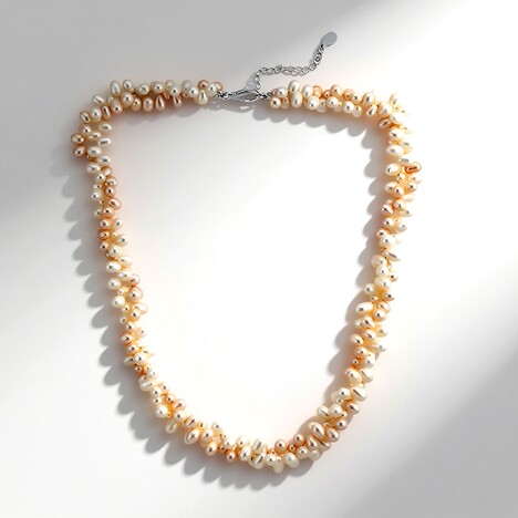 Collana in argento con Perla d'Acqua Dolce Bianca (TPC)