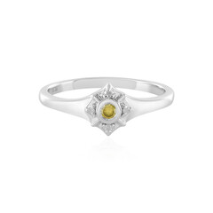 Anello in argento con Diamante Giallo I3