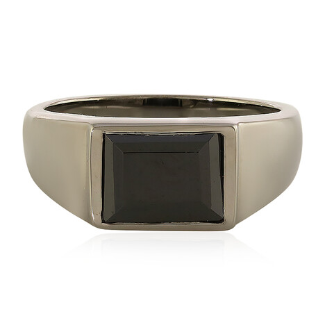 Zilveren ring met een zwarte spinel