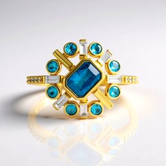 Anello in argento con Apatite Blu Neon