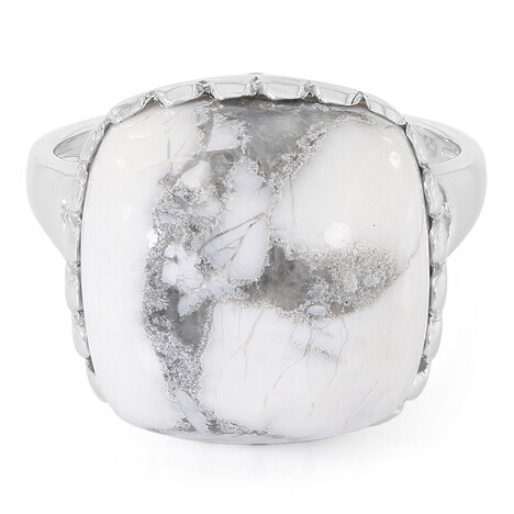 Anello in argento con Howlite