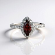 Anillo en plata con Zircón rosado