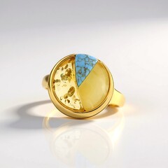 Anello in argento con Ambra Baltica Limone