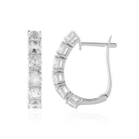 Weißer Topas-Silberohrringe