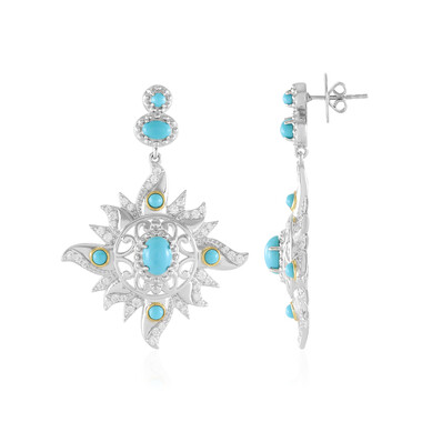 Sleeping Beauty-Türkis-Silberohrringe (Dallas Prince Designs)