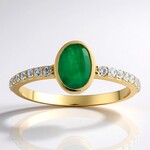 Bague en or et Emeraude de Zambie