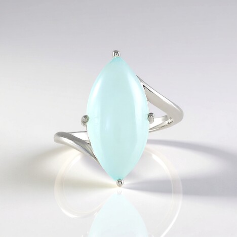 Anello in argento con Calcedonio Acqua