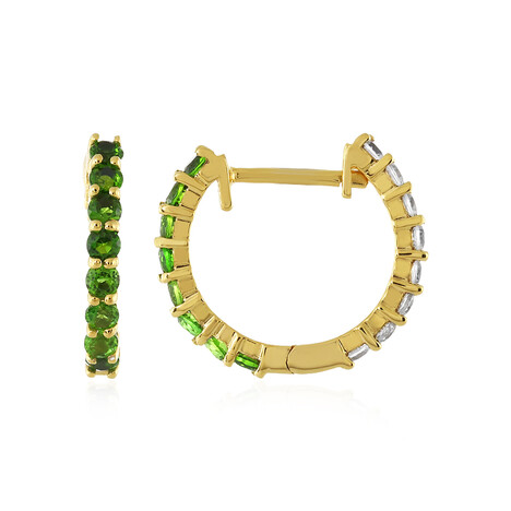 Russischer Diopsid-Silberohrringe