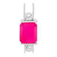 Himbeer-Chalzedon-Silberanhänger