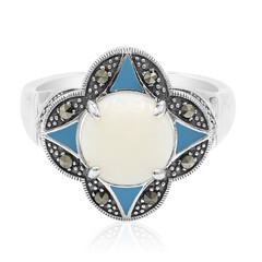Anello in argento con Opale Bianco