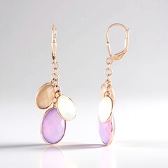 Orecchini in argento con Calcedonio Lavanda (KM by Juwelo)
