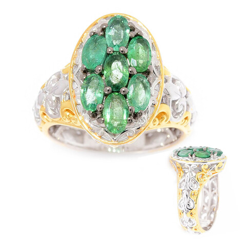 Bague en argent et Emeraude de Zambie (Gems en Vogue)