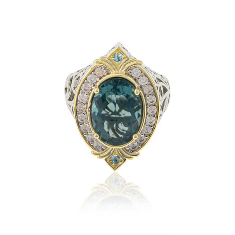 Petrolfarbener Fluorit-Silberring (Dallas Prince Designs)